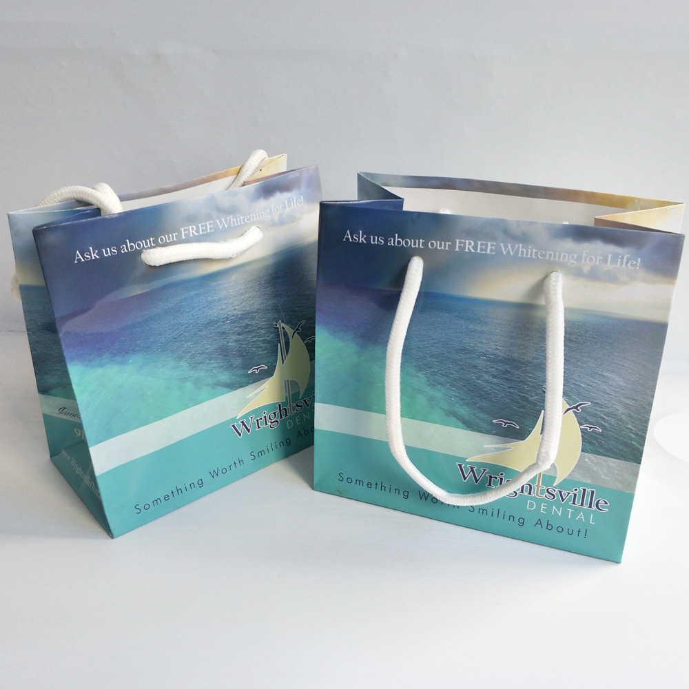Custom Printed Small Disposable Dental Clinic Paper Bag 