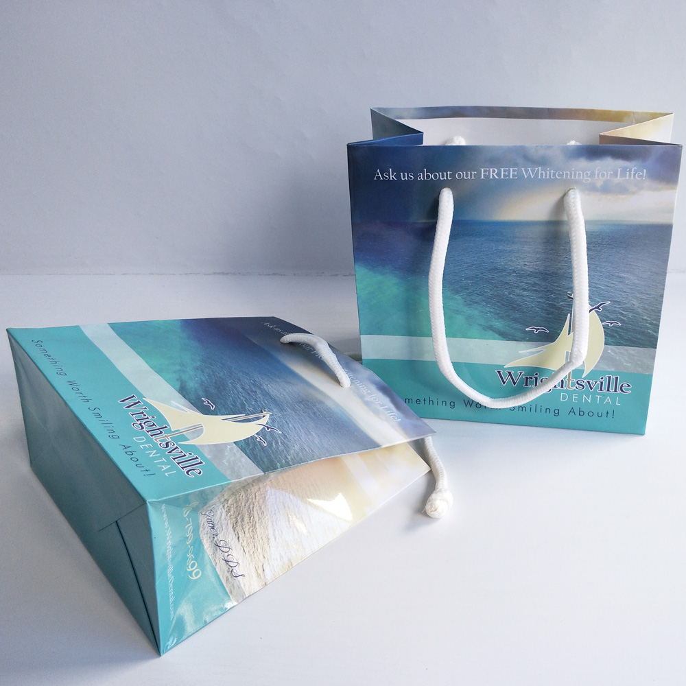 Custom Printed Small Disposable Dental Clinic Paper Bag 