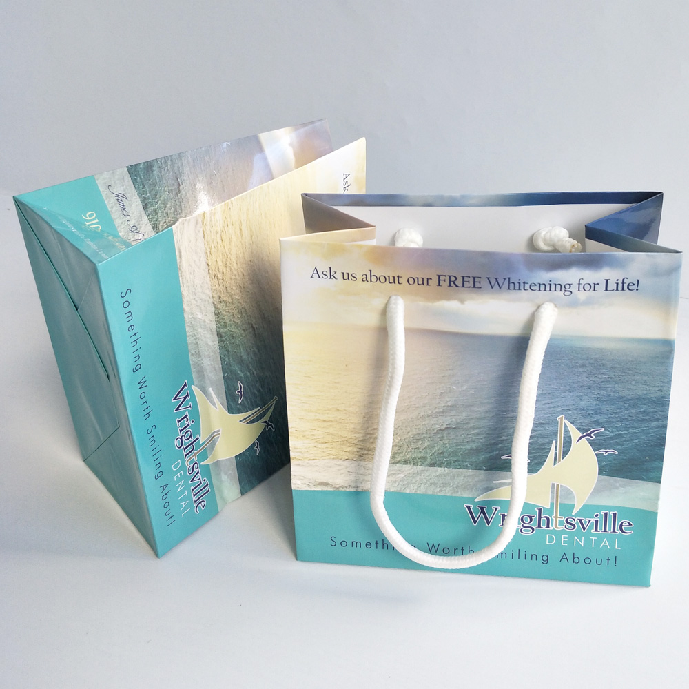 Custom Printed Small Disposable Dental Clinic Paper Bag 