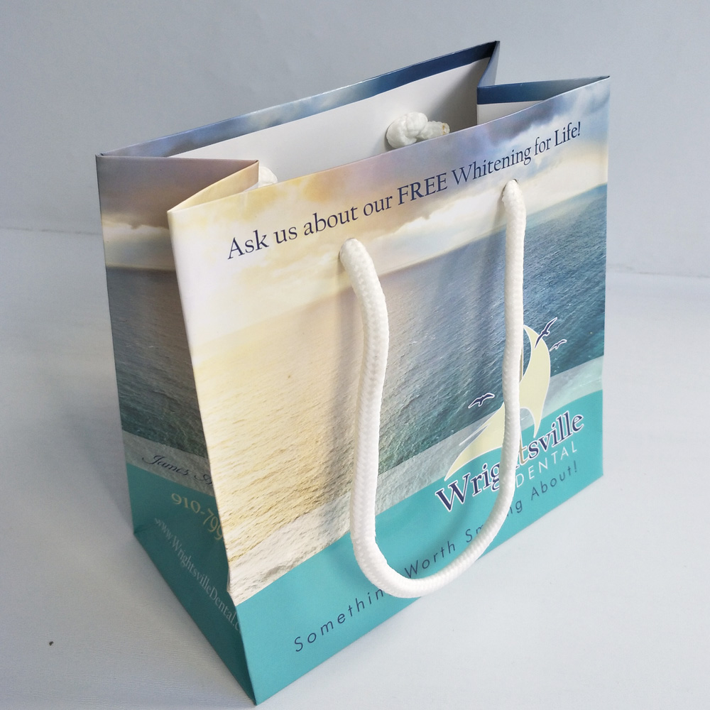 Custom Printed Small Disposable Dental Clinic Paper Bag 