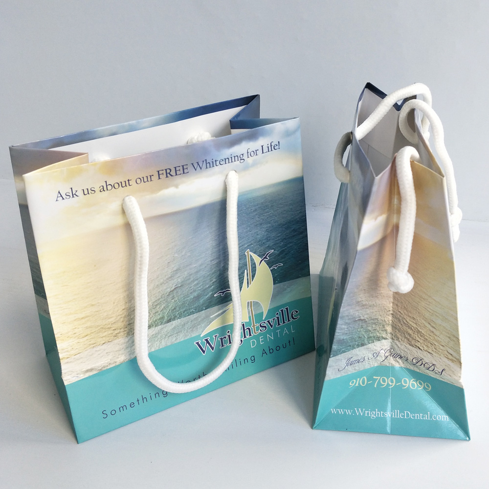 Custom Printed Small Disposable Dental Clinic Paper Bag 