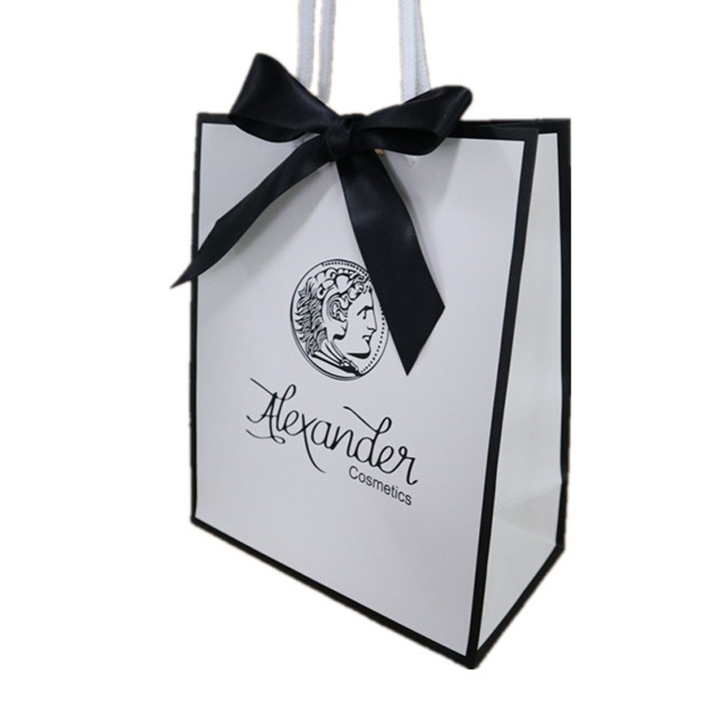 Custom Marble Pattern Rose Gold Foil Beauty Studio Paper Shopping Bag