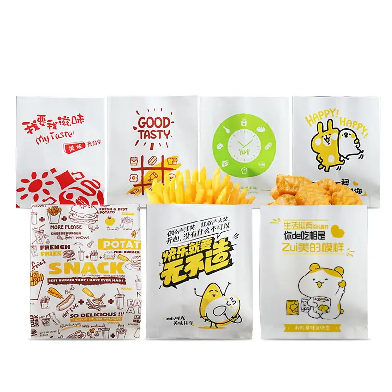Disposable takeaway food greaseproof paper bag