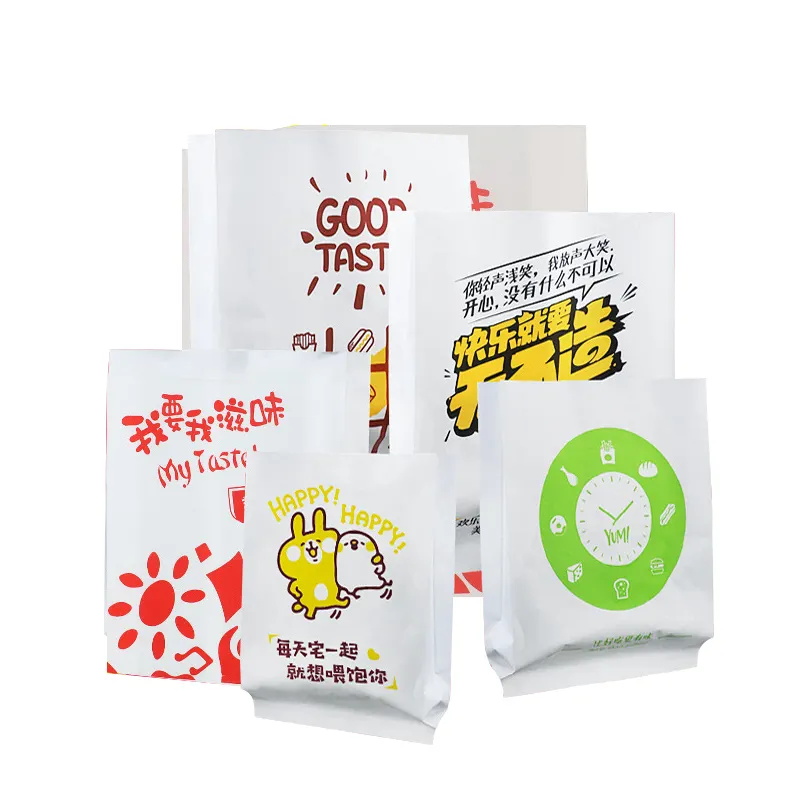 Disposable takeaway food greaseproof paper bag