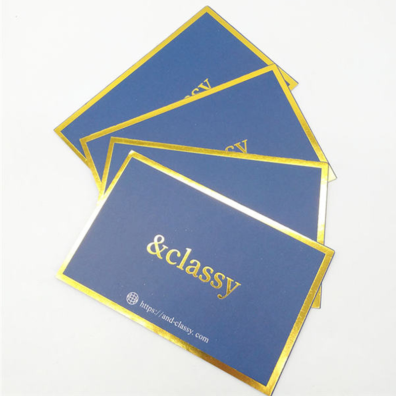 Custom Gold Foil Edge Business Card Printing, Premium Thick Paper Embossed Hot Stamping Visiting Cards