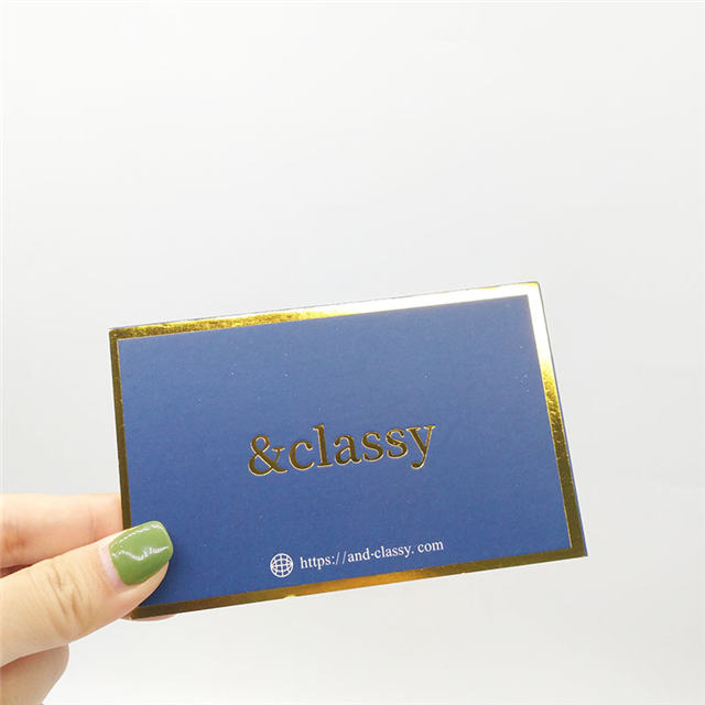 Custom Gold Foil Edge Business Card Printing, Premium Thick Paper Embossed Hot Stamping Visiting Cards