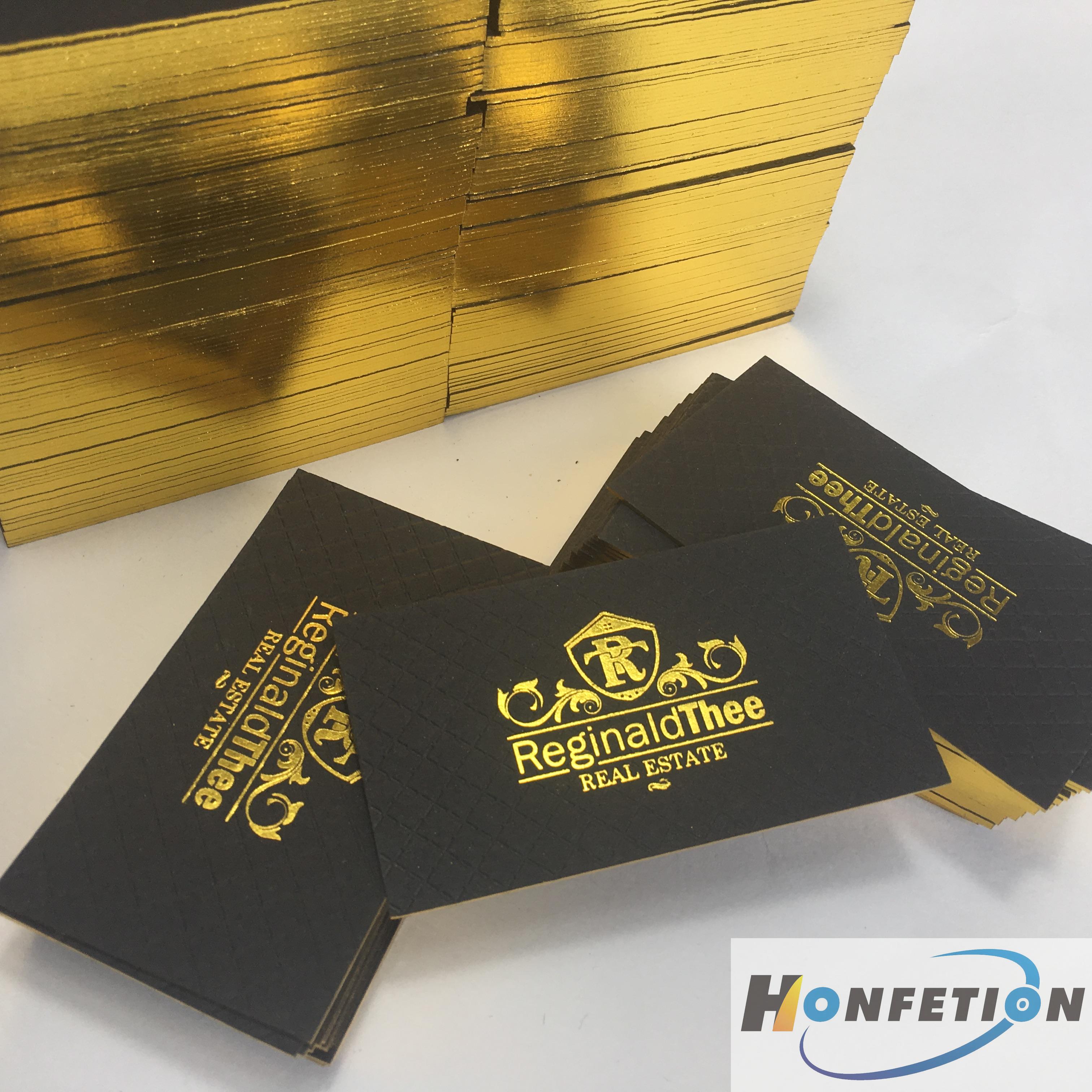 Black Gold Foil Business Card black business cards with gold edge