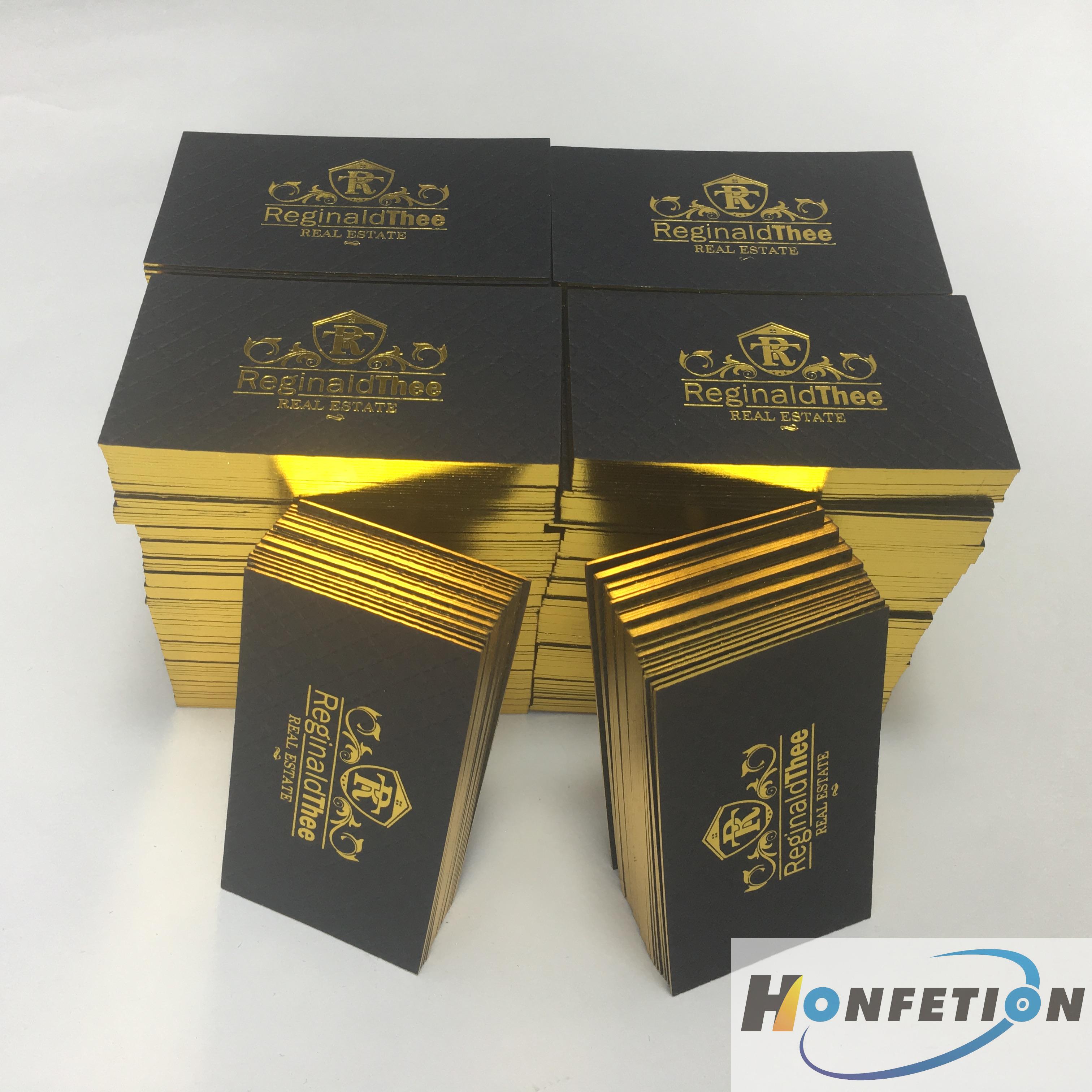 Black Gold Foil Business Card black business cards with gold edge