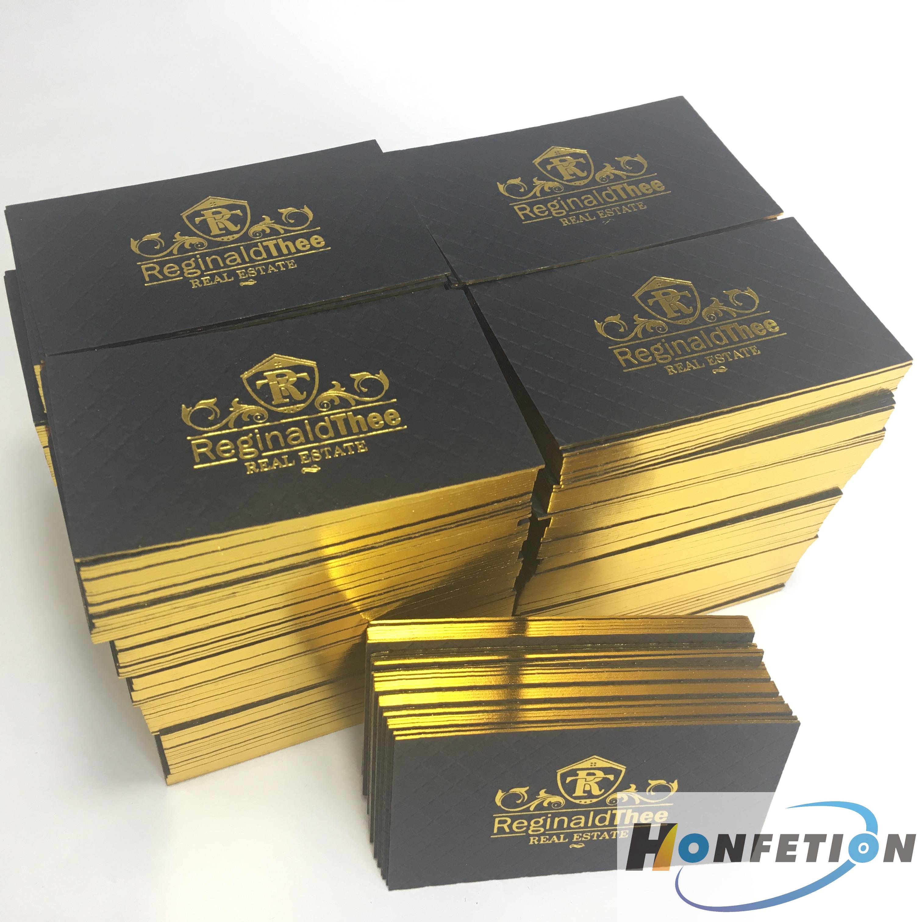 Black Gold Foil Business Card black business cards with gold edge