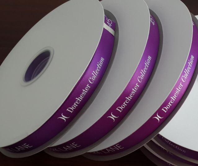 Custom Logo Printed Branding Ribbon Rolls | Satin & Grosgrain Custom Brand Ribbon