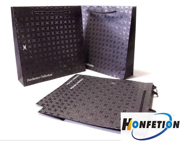Black Branded Hotel Paper Gift Bags