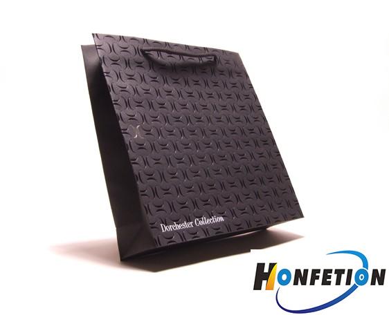 Black Branded Hotel Paper Gift Bags