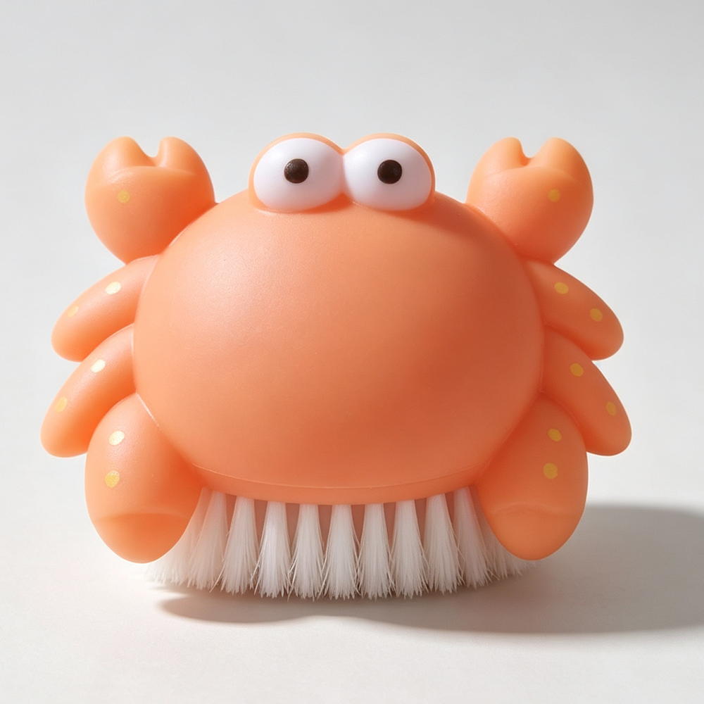 Cartoon Crab Shape Bath Brush for Kids  Soft Bristle Cleaning Brush